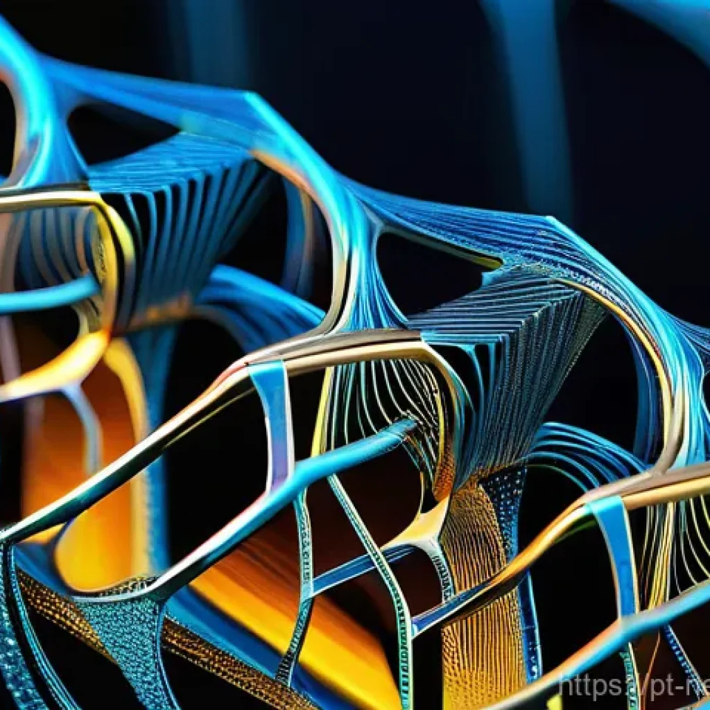 미세구조 소재 - **Microstructure as Material DNA:**
    "A highly detailed, artistic microscopic view of a metallic ...