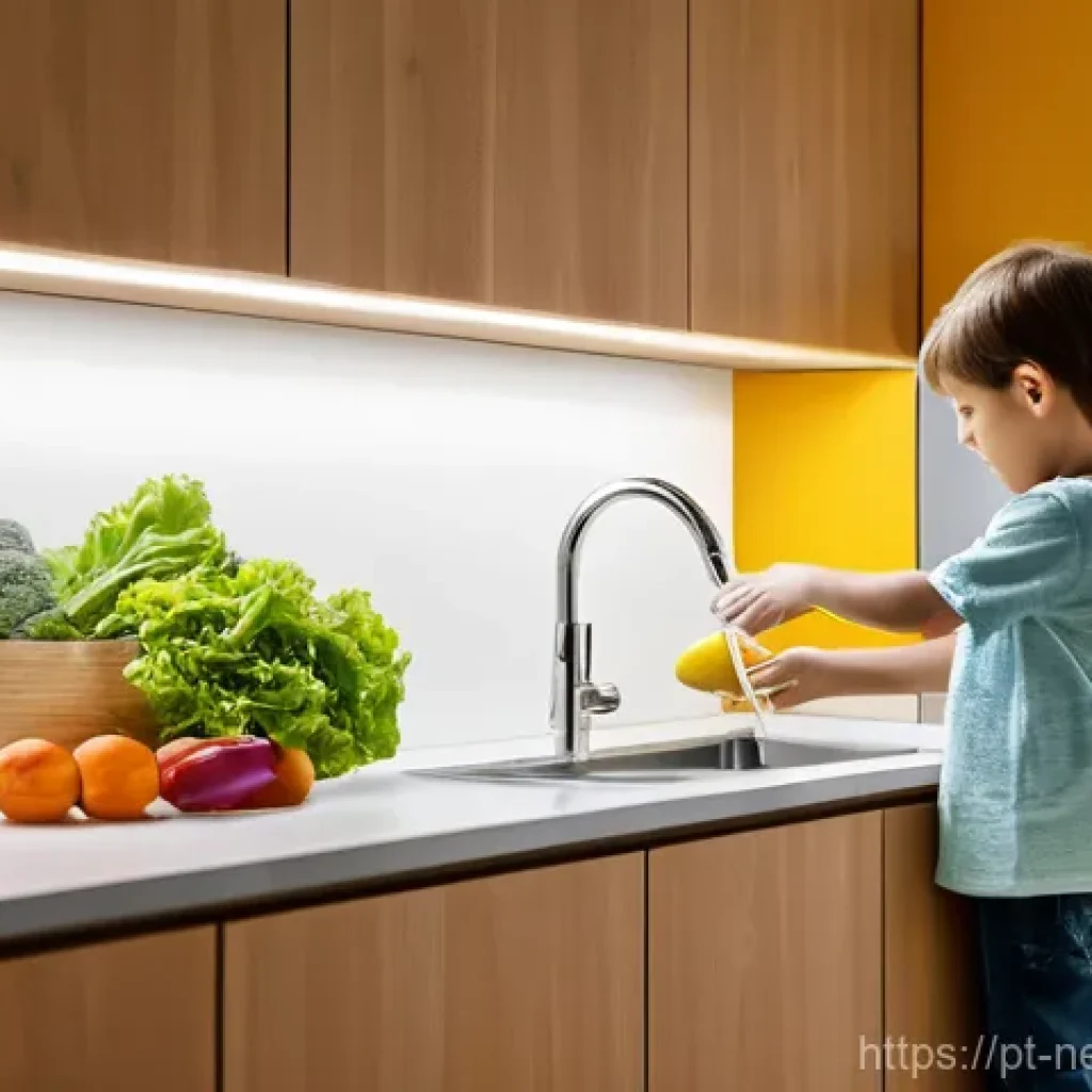 항균 기능성 소재 - **Prompt 1: Invisible Protection in a Modern Home**
    A bright, welcoming, and modern kitchen scen...