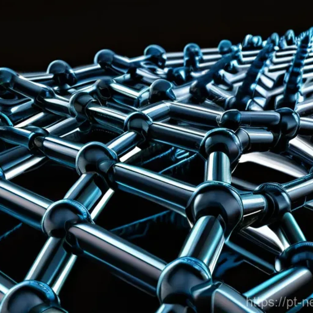 초고분자량 폴리에틸렌 - A highly detailed, stylized illustration of the molecular structure of Ultra-High Molecular Weight P...