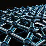 초고분자량 폴리에틸렌 - A highly detailed, stylized illustration of the molecular structure of Ultra-High Molecular Weight P...