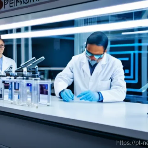 페로브스카이트 태양전지 - **The Scientific Breakthrough of Perovskite:**
    "A clean, brightly lit, high-tech research labora...