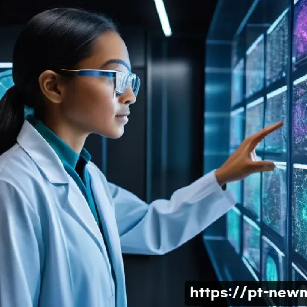 신경망 회로 소재 - **Prompt:** "A vibrant, optimistic illustration of a diverse team of scientists, male and female, in...