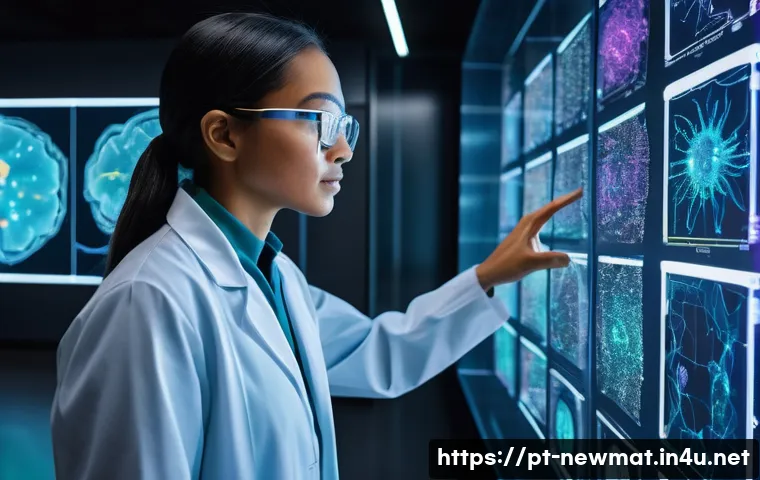 신경망 회로 소재 - **Prompt:** "A vibrant, optimistic illustration of a diverse team of scientists, male and female, in...