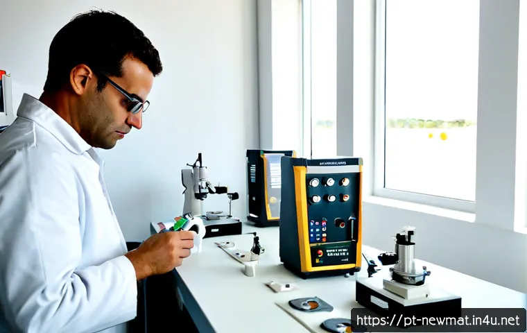 고급 세라믹 소재 - Photorealistic advanced ceramic materials laboratory in Portugal, a Portuguese materials engineer we...